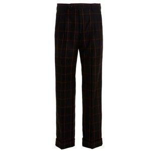 Gucci Tailored Black And Red Check Wool Pants - NWT